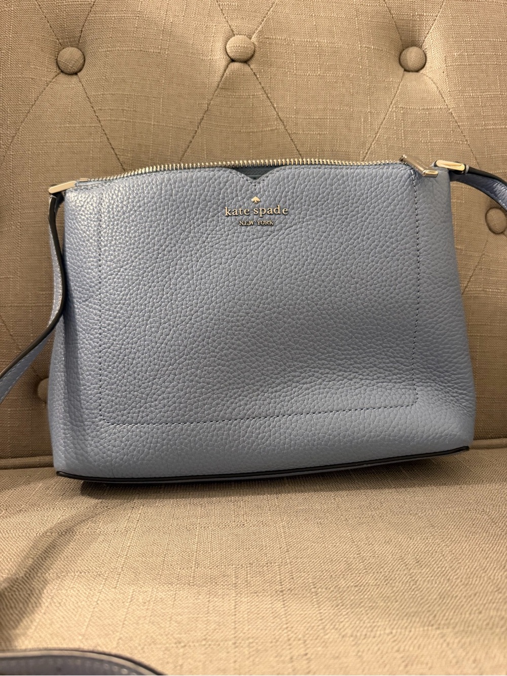 kate spade Pebbled Leather Crossbody in Light Blue